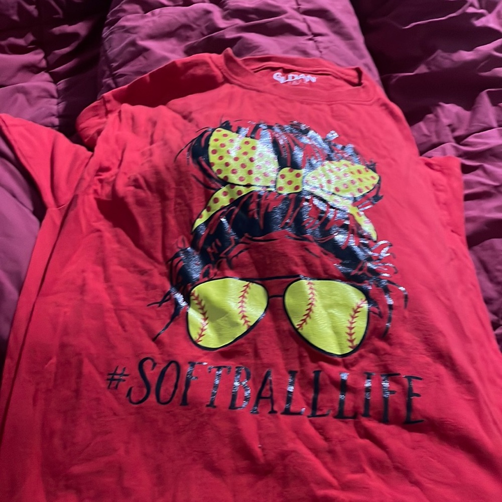 Softball life red tshirt